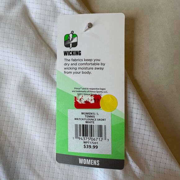 NEW‎ Prince Match Flounce Tennis Skort Sz Large White - Picture 3 of 8